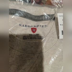 SADDLEBRED,Long Sleeve Men's Waffle Shirt Thermal-Men's Size M